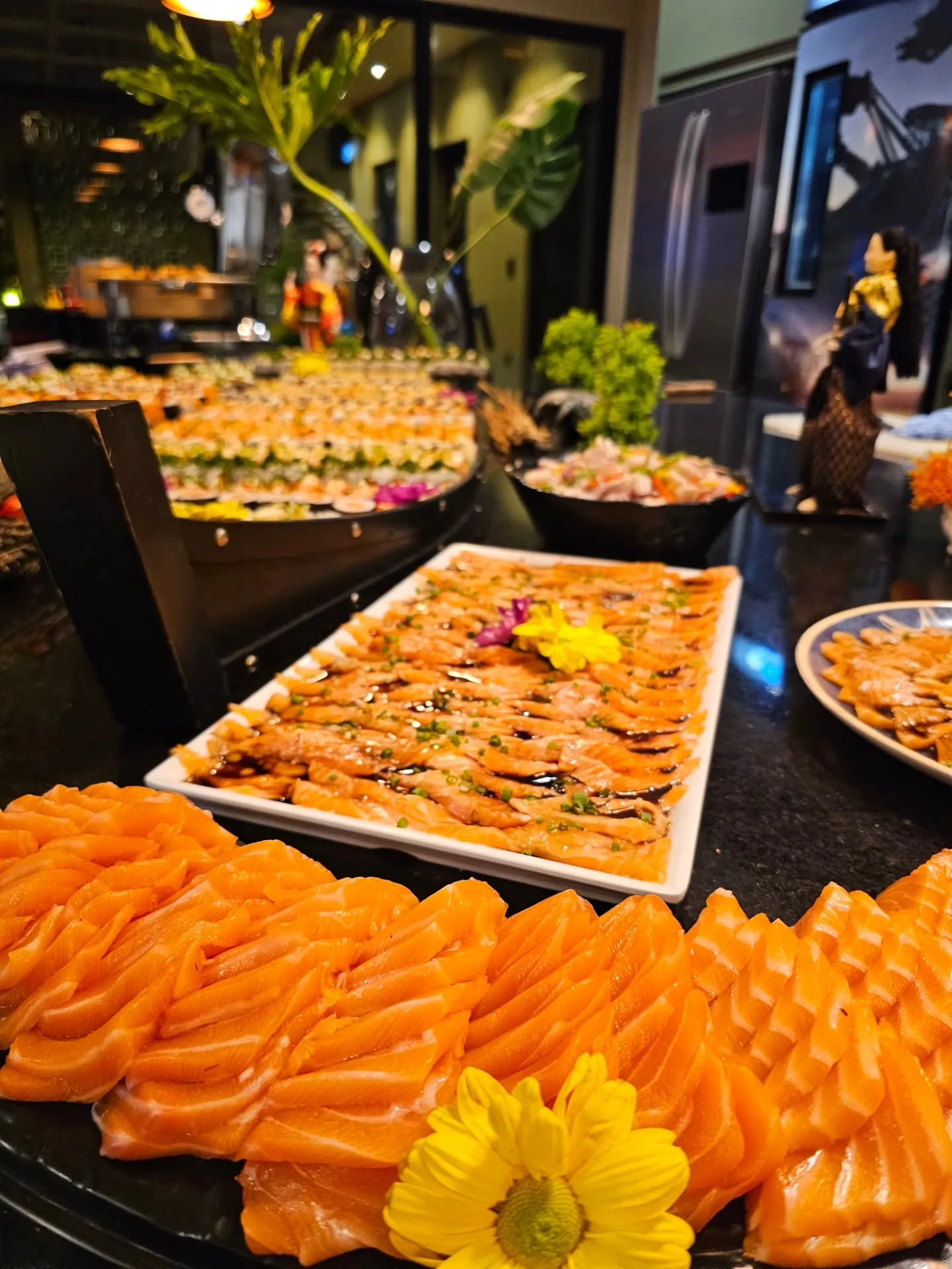 Mesa preparada pelo Luizinho Sushi